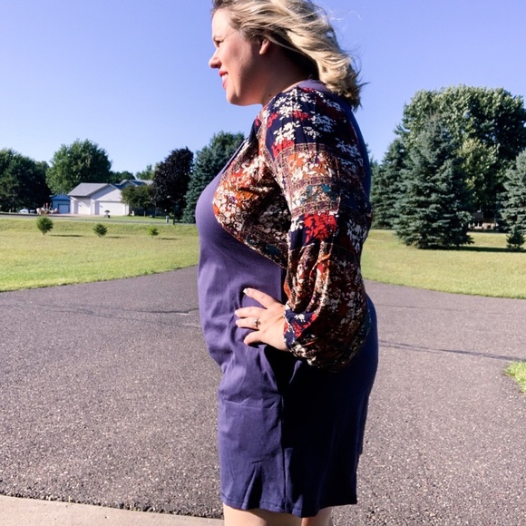 NWT Dolman Sleeve Pullover Dress Blue with Pockets - Picture 6 of 7